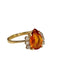 Bague 55.5 Bague or jaune citrine et diamants 58 Facettes