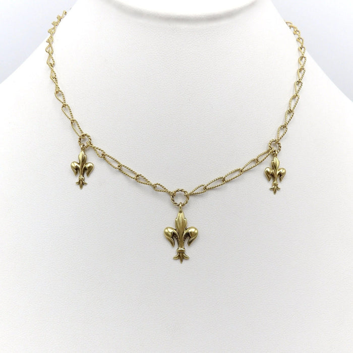 Collier gold victorian fleur-de-lis Necklace 58 Facettes