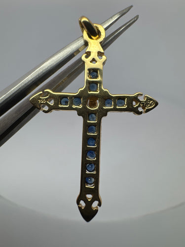 Pendentif Pendentif Croix Or Jaune 18k & Topaze 58 Facettes B4PE-GS28845