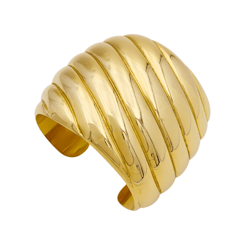 Bracelet manchette vintage or jaune. 58 Facettes 34282