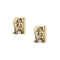 Boucles d'oreilles Boucles d'oreilles rectangulaires en or jaune et blanc avec diamants 58 Facettes 34505