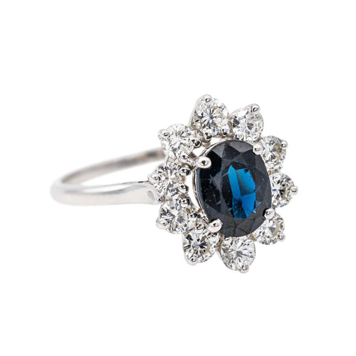 Bague 55.5 Bague Pompadour Or blanc Saphir 58 Facettes 3655104CN