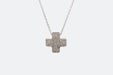 Collier Collier crucifix en or blanc pavé diamants 58 Facettes COL28