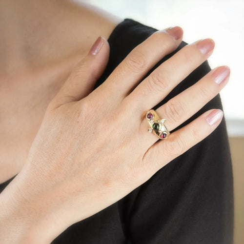 Bague 52.5 Bague diamant tourmaline rose verte 58 Facettes G4279