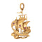 Pendentif Pendentif en or jaune vintage avec breloque bateau pirate 58 Facettes G13625