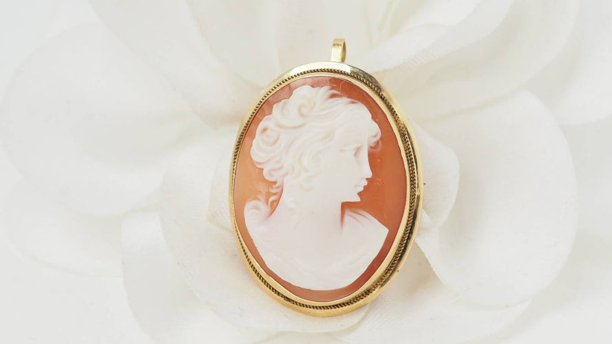 Pendentif Pendentif-broche ancien en or jaune et camée 58 Facettes 31783