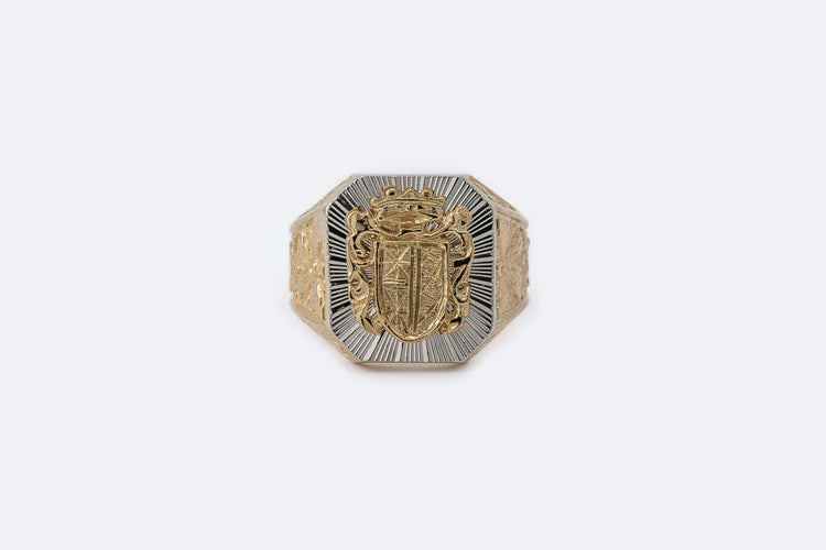 Bague Oro Giallo / 18 Chevalière en or jaune avec armoiries 58 Facettes anl776
