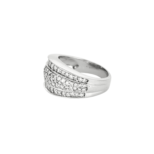 BAGUE JONC OR BLANC ET DIAMANTS