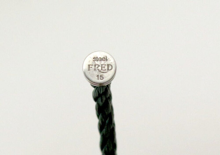 Bracelet bracelet FRED chance infinie mm diamants & chaine or blanc +cable vert 58 Facettes 263860