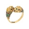Bague 62 Bague Double Lion en Or Jaune, Bande de Contournement des Yeux en Émail 58 Facettes G12694