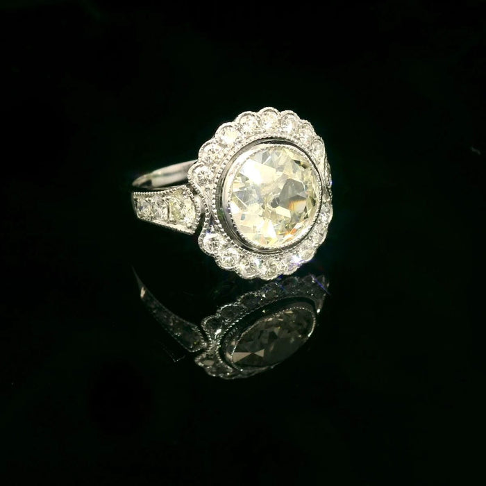 Bague 47 Bague de fiançailles en or blanc avec diamants brillants 58 Facettes