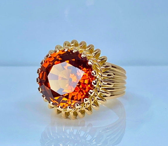 Bague 51.5 Bague en or jaune 18 carats et citrine Madère 58 Facettes AB496