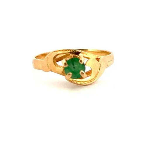 54 Solitaire Ring 18k Yellow Gold & Emerald 58 Facettes 41-GS33695-3