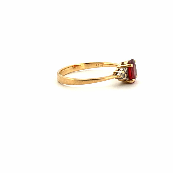 Bague 53 Bague or jaune rubis et diamants 58 Facettes 75-GS38494-4