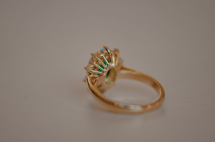 Vintage emerald and diamond ring