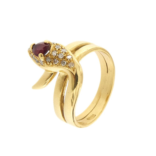 Bague Bague serpent avec rubis et diamants 58 Facettes 35620