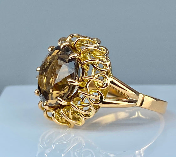 Bague 56 Bague en or jaune et topaze 58 Facettes AB318