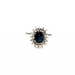 Ring 59 Pompadour Ring 18k White Gold and Sapphire 58 Facettes 27-GS34139-1