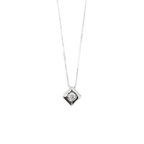 Collier en or blanc avec un diamant de 0,10 ct