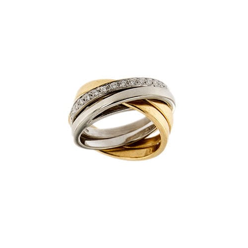 Bague 54 Bagues à bande croisée avec diamants 58 Facettes 36939