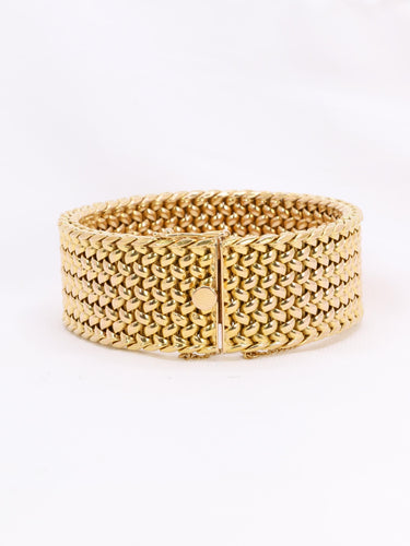 Bracelet souple maille milanaise or jaune 2,3 cm