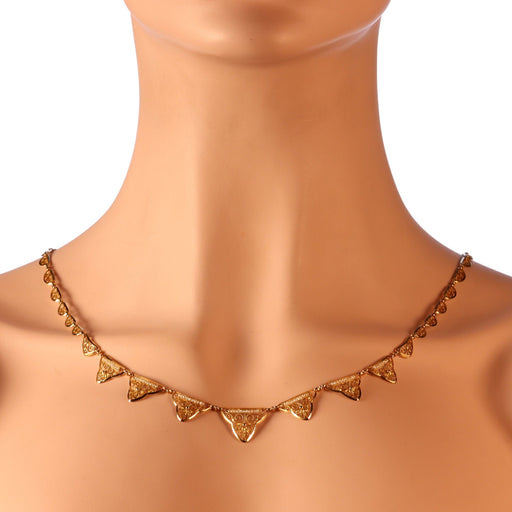 Necklace A cascade of knots: Victorian necklace in gold and pearls 58 Facettes 24086-0039