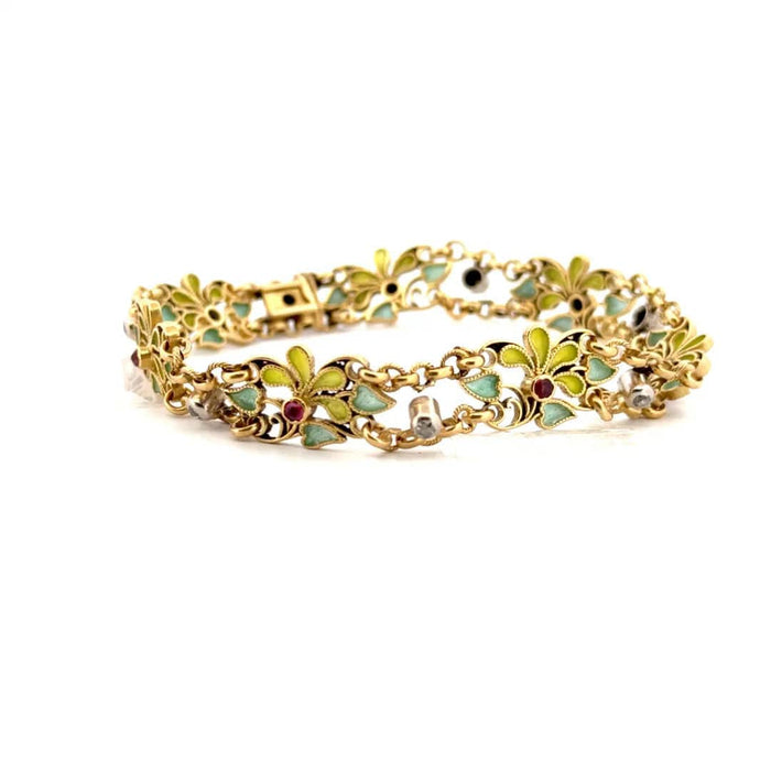 Bracelet Bracelet Florale Or Jaune 18k Diamants & Rubis 58 Facettes BRA-GS29654