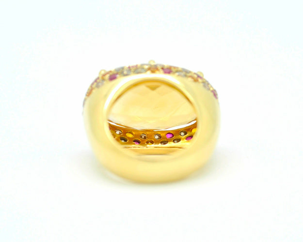 Bague Bague Mangiarotti avec quartz, rubis et diamants 58 Facettes