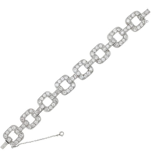 Bracelet Bracelet en platine serti de diamants taille ancienne. 58 Facettes 31228