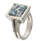Bague 53 Bague en or blanc avec aigue-marine et diamants 58 Facettes G3773