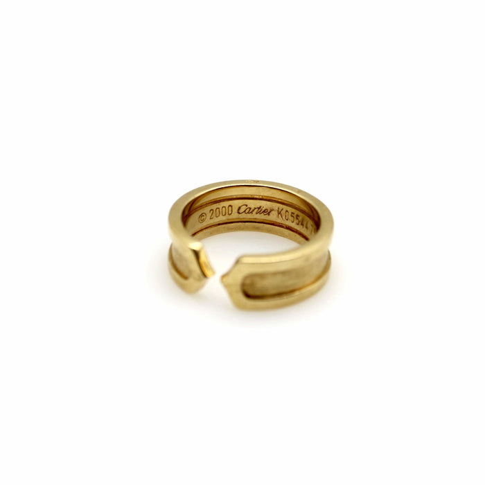 Bague 47 CARTIER - Vintage Gold Double C Ring 58 Facettes