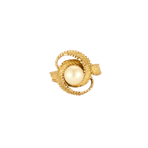 Bague 51 BAGUE RUBAN OR ET PERLE 58 Facettes BO/250001