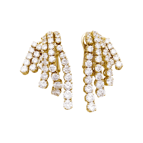 Boucles d'oreilles Boucle d'oreilles "Cascade", or jaune, diamants. 58 Facettes 34338