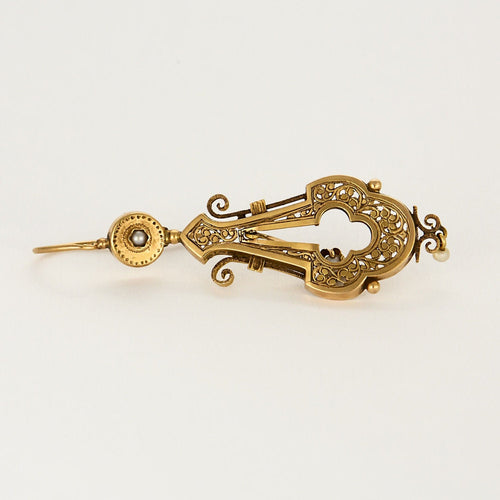 Boucles d'oreilles Pendants d'oreilles or jaune, perles 58 Facettes ALE4254