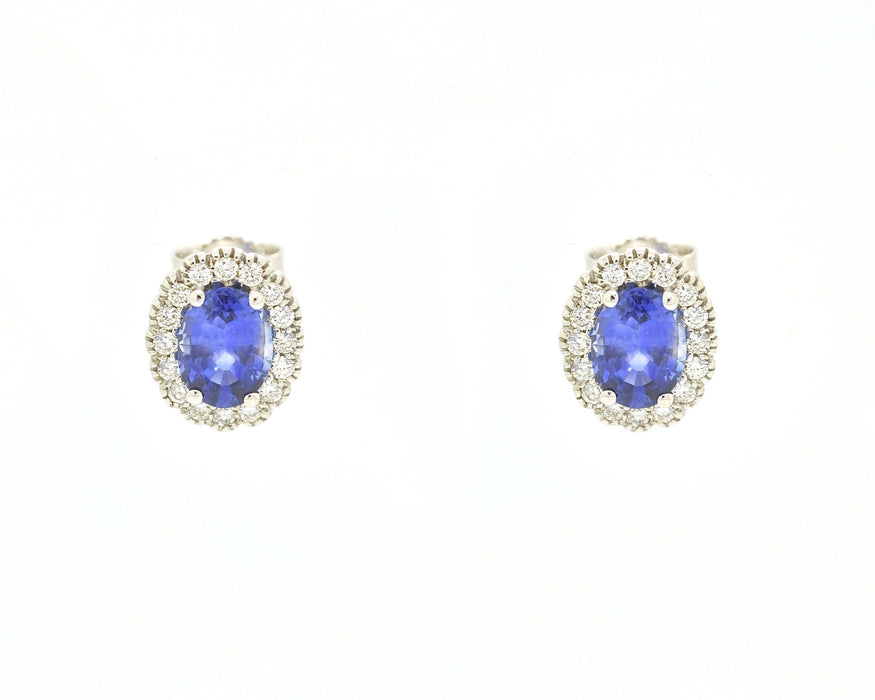 Boucles d'oreilles Boucles d'oreilles avec saphirs et diamants de 2,15 ct 58 Facettes