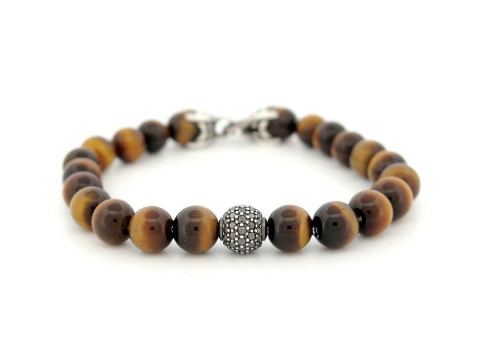 Bracelet bracelet DAVID YURMAN spiritual beads oeil de tigre & diamants 58 Facettes 260547