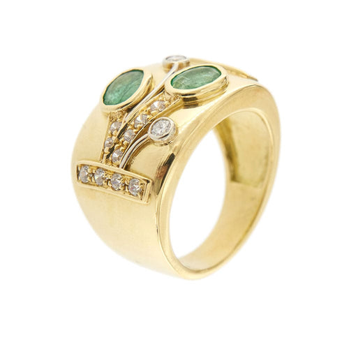 Bague Bague avec émeraudes et diamants 58 Facettes 34295