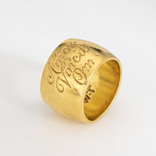 Bague 52 Wright & Teague - Bague Amor Vincit Om or jaune 58 Facettes G13974