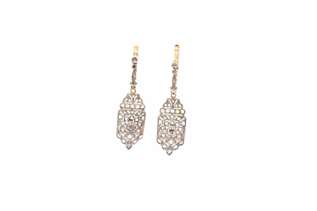 Boucles d'oreilles Boucles d'oreilles art déco diamants 58 Facettes 26522