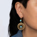 Boucles d'oreilles Boucles d'oreilles turquoise en or jaune gouttes concentriques mobiles 58 Facettes G13538