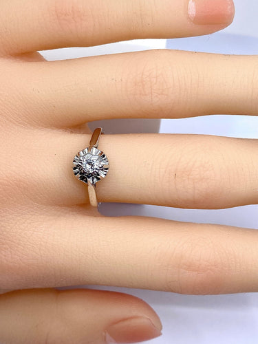 Bague 53 Bague solitaire en or blanc et diamant 58 Facettes AB587