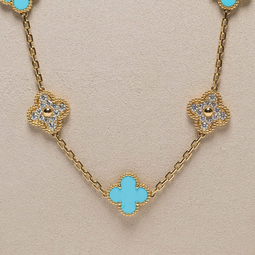 Van Cleef & Arpels - Sautoir Alhambra Turquoise et Diamants