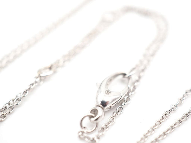 Collier Collier or blanc avec pendentif coeur Diamants et Topaze 58 Facettes
