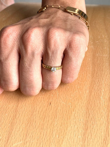 Bague 53 Bague Solitaire Or Jaune Diamant 0.30ct 58 Facettes 3022/1