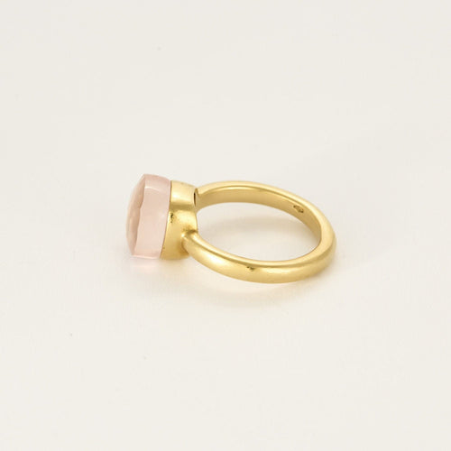 Bague 52.5 Bague dans le goût de Pomellato en or avec quartz rose 58 Facettes