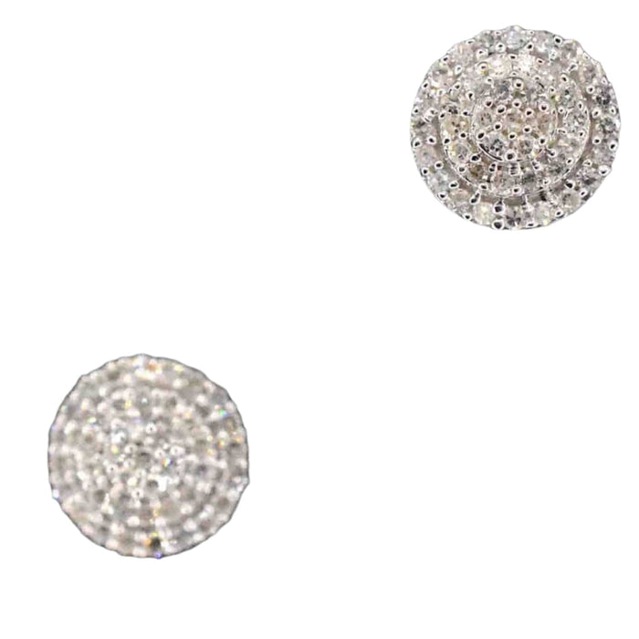 Boucles d'oreilles entourage en or blanc avec diamants