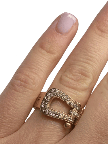Bague 56 FRED  - Bague FORCE 10 pavé or rose diamants 58 Facettes