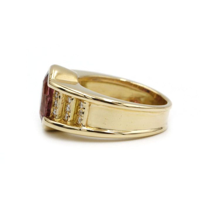 Bague - Or jaune tourmaline et diamants