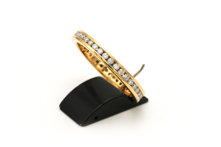 Bague 55 Alliance américaine en or jaune sertie de diamants 58 Facettes 18520