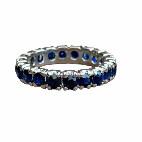 Bague 54 Alliance américaine platine saphirs 58 Facettes